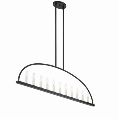 Abbott Black 11-Light Steel Candle Chandelier
