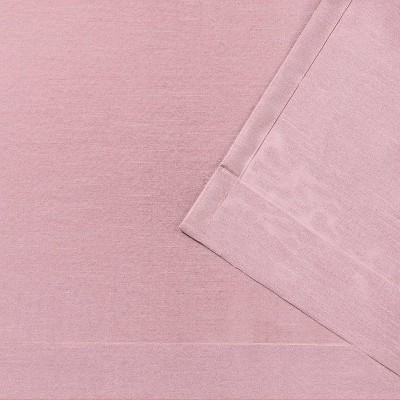 Blush and Gray Striped Faux Silk Grommet Curtain Panels, 54"x84"