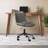 Office Chair 35.2"H Gray – Faux Leather Upholstery with Powder-Coated Steel Frame & Swivel Base, Adjustable Modern Desk Seating by Zuo Modern - 2 of 4