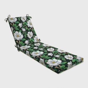 Magnolia Outdoor/Indoor Chaise Lounge Cushion Black - Pillow Perfect - 1 of 4