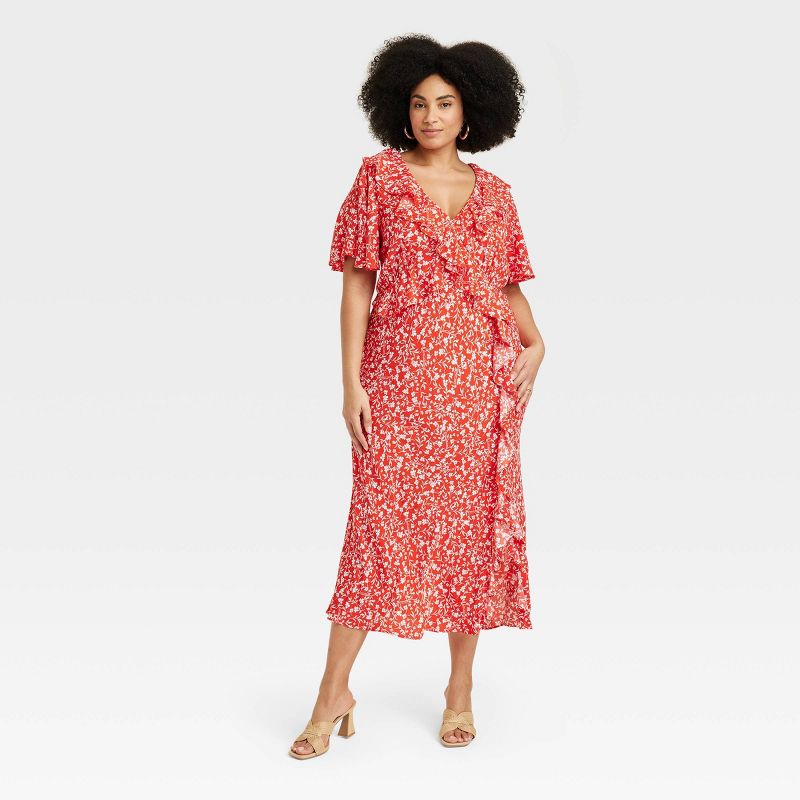 Women's Ruffle Short Sleeve Maxi Dress - A New Day™, 1 of 5