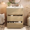 Grungis Modern Bathroom Vanity with Ceramic Sink and 2 Full-Extension Drawers,Freestanding Bathroom Vanity with Free-Handle Design - 2 of 4