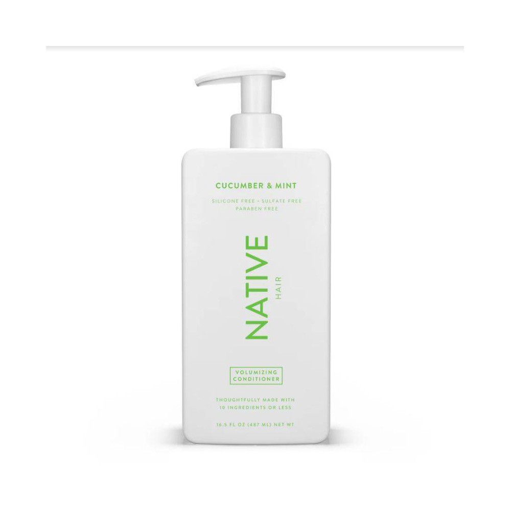 Native Vegan Cucumber & Mint Natural Volume Conditioner, Clean, Sulfate, Paraben and Silicone Free - 16.5 fl oz