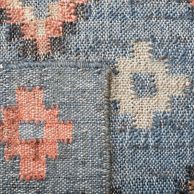 Gray and Gold Handwoven Wool Kilim Area Rug
