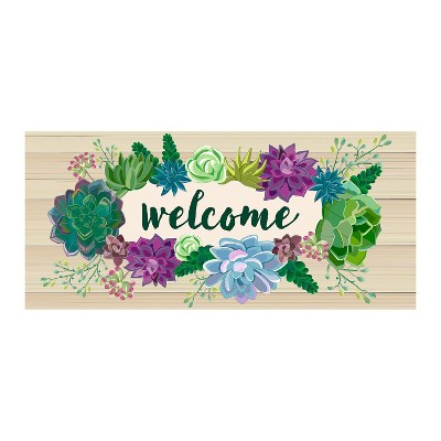 Evergreen Succulent Sassafras Indoor Outdoor Switch Doormat 1'10"x10" Multicolored
