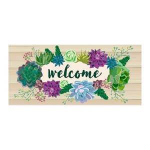 Evergreen Succulent Sassafras Indoor Outdoor Switch Doormat 1'10"x10" Multicolored - 1 of 2