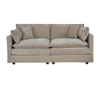 NicBex 77.2 Inch Modern Loveseat Couch 2-Seater Sofa with 2 Arm Pillows and 2 Throw Pillows for Living Room,Apartment,Bedroom
