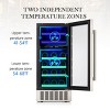 Kismile Mini Fridge 15 inches 28 Bottle and 66 Can Freestanding/Built-In Dual Zone Beverage Refrigerator & Can Cooler - 4 of 4