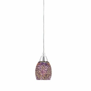 Toltec Lighting Any 1 - Light Pendant in  Chrome with 5" Silver Fire Shade - 1 of 1