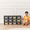 ECR4Kids Streamline 12 Cubby Tray Cabinet with Scoop Front Storage Bins, 3x4, Grey Wash - 4 of 4