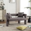 Vynxaria Eco-Friendly Solid Wood Double Sofa, Soft Chenille Fabric and High-Density Sponge, Arc Backrest and 2 Pillows - 4 of 4