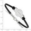 Black Bow Jewelry Sterling Silver Rhodium Plated MLB Chicago Cubs Leather Bracelet, 7 In - image 2 of 3