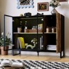 Famapy Modern Glass Display Cabinet with RGB LED Lights,Curio Cabinet,Sideboard Buffet Cabinet,for Living Room & Collection Room - 3 of 4