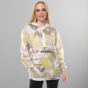 Members Only Women's Translucent Camo Print Popover Oversized Jacket - 1 of 4