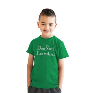 Youth Dear Santa T Shirt I Can Explain Shirt Funny Christmas Tee for Kids - Crazy Dog Youth T Shirt - 1 of 4