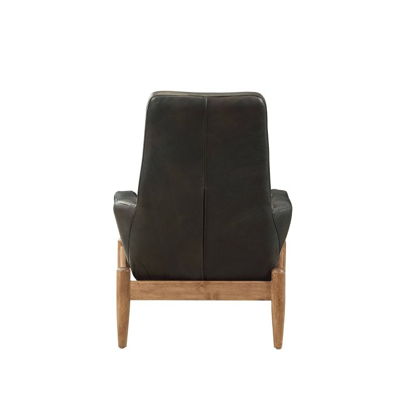 30&#34; Dolphin Accent Chair Black Top Grain Leather - Acme Furniture, 2 of 7