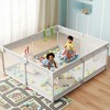Extra Large Baby Playpen with Gate – Indoor Toddler Play Yard & Kids Play Area Fence, Sturdy Gray 69×59 in - 3 of 4