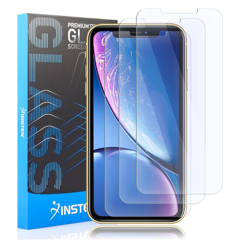 Insten 3-Pack for iPhone 11/ XR (6.1") Clear Tempered Glass Screen Protector 9H Hardness Compatible with Apple iPhone 11/ XR, 1 of 10