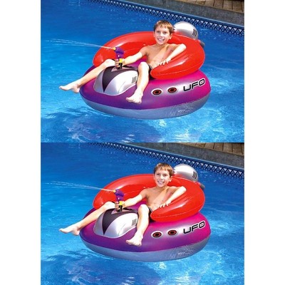 Swimline 9078 Swimming Pool UFO Squirting Inflatable Lounge Chair Float (2 Pack)