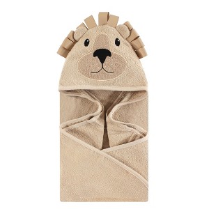 Hudson Baby Infant Cotton Animal Face Hooded Towel, Lion, One Size - 1 of 1
