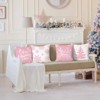 Pink Christmas Snowflakes Throw Pillow Covers 18x18 Inch Xmas Tree Let It Snow Winter Holiday - 4 of 4