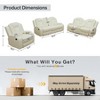 Tribesigns Breathing Leather 3-Piece Recliner Sofa Set with Adjustable Backrest, Storage, Wireless Charger & LED Lighting, White for Living Room - 3 of 4