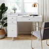 42" Daisy Wood Vanity Desk with Drawers Matte White/Gold - Nathan James - 2 of 4