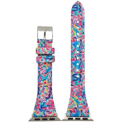 Olivia Pratt Printed Skinny Leather Apple Watch Band