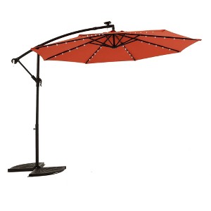 Sapphtopaz 10Ft Outdoor Umbrella Waterproof Sun Shades Cantilever Umbrellas with Crank and Cross Base for Garden, Pool, Backyard, Patio - 1 of 4