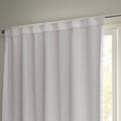 50"x63" Blackout Slub Weave Raw Edge Curtain Panel White - Threshold™