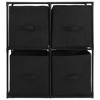 vidaXL Modern Black Storage Cabinet with 4 Fabric Baskets - 24.8"x11.8"x28" Steel Frame Sideboard - Portable and Versatile Home Décor - 3 of 4