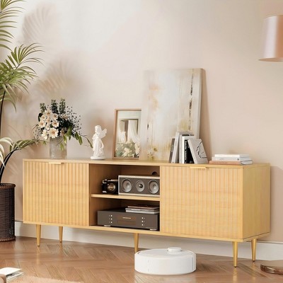 Snynuxx Modern TV Stand for 55/60/65 inch TV with Storage for Living Room