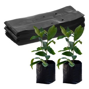 Unique Bargains Thicken Plastic Gardening Seed Plant Bags Nursery Growing Bags Black 100 Pcs - 1 of 4