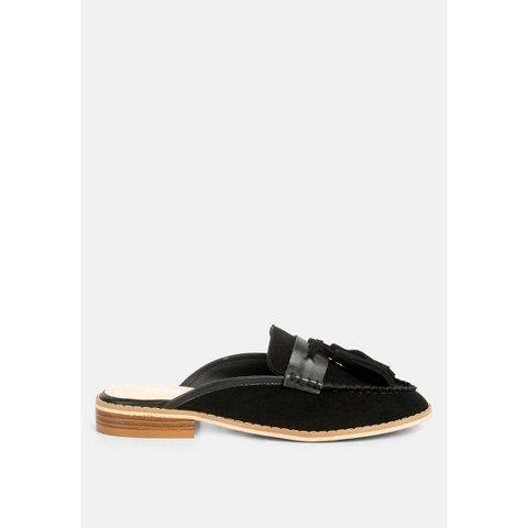 Женские сабо Rag & Co Womens Edmanda Tassle Detail Leather Mules 5