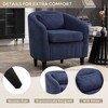 CAVINAS Corduroy Barrel Accent Chair with Curved Backrest and Pillows,Cozy Upholstered Living Room Chairs,Reading Chairs for Living Room - 4 of 4
