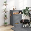 Kumasinova Pet Feeder Station Storage Cabinet with Open Shelf,Dog Food Storage Container with Dog Raised Bowls and Hanger - 2 of 4