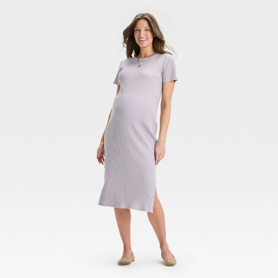 Short Sleeve Rib-Knit Midi Maternity Dress - Isabel Maternity by Ingrid & Isabel™