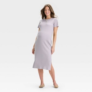 Short Sleeve Rib-Knit Midi Maternity Dress - Isabel Maternity by Ingrid & Isabel™ - 1 of 3