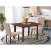 HomeStock 3-Piece Mahogany Finish Rectangular Solid Wood Top With Butterfly Leaf Dining Table Set - 2 of 4