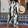 Women's Stylish Black and White Abstract Print Wide Leg Pants - Cupshe - 4 of 4
