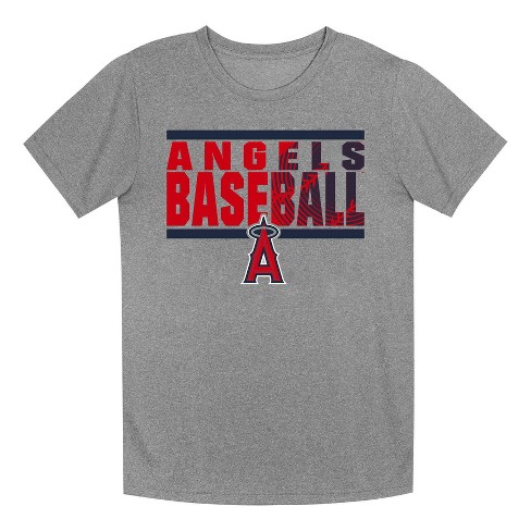 MLB Los Angeles Angels Boys Gray Poly T Shirt XS