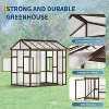 Wooden Greenhouse for Outdoors, Cedar Frame Polycarbonate Walk-In Greenhouse with Roof Vent, Durable Wood Greenhouse for Garden or Backyard - 3 of 4