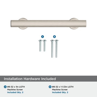 Satin Nickel 3-3/4 inch Modern Cabinet Drawer Pull