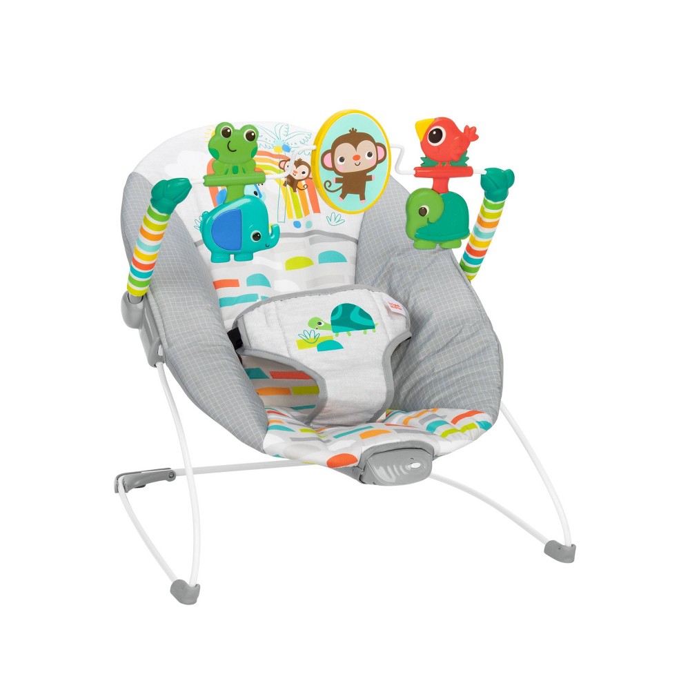 Bright Starts Playful Paradise Vibrating Baby Bouncer with Toys