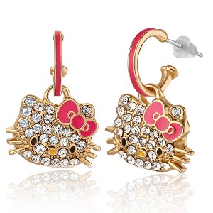 Sanrio Hello Kitty Pave Crystal Hoop Earring - 1 of 4