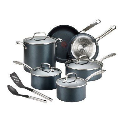 T-fal Signature Nonstick Cookware Set 12 Piece Oven Safe 350F Pots and  Pans, Dishwasher Safe Black