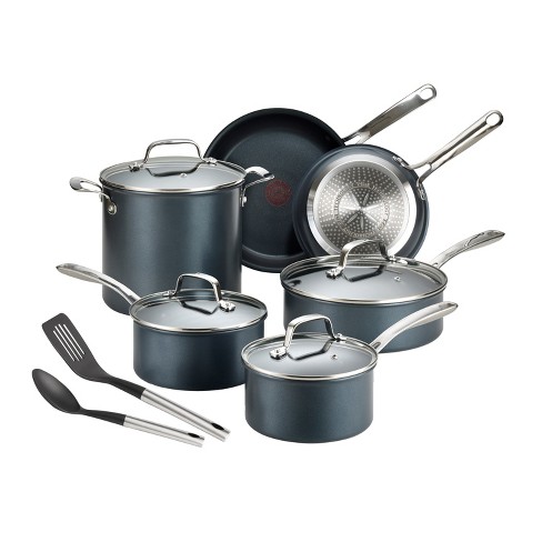 T-fal Platinum Unlimited Nonstick 12pc Non-stick Cookware Set With Induction  Base - Dark Gray : Target