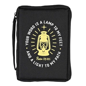 Dicksons Your Word is A Lamp - Psalm 119:105, Black/White 9.5 x 6.75 Inch Polyester Zipper Bible Case Cover - 1 of 3