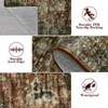 Vintage Distressed Large Living Room Rug for Bedroom, Oriental Soft Low-Pile Indoor Accent Carpet, Non-Skid, Machine Washable, Brown - 3 of 4