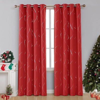 Deconovo Silver Line Blackout Curtain Panel Pair Multi Size 2 Panels